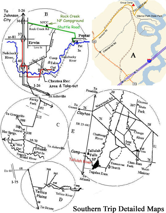 Southern Trip Map Details