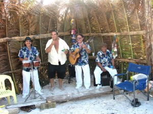 Singing Group Behind Campers