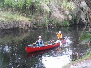 Peggy & John in their Canoe Peggy & John Canoeing